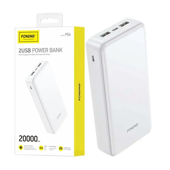 Power Bank Foneng P54 2 USB 20000mAh 5V/2,1A Branco